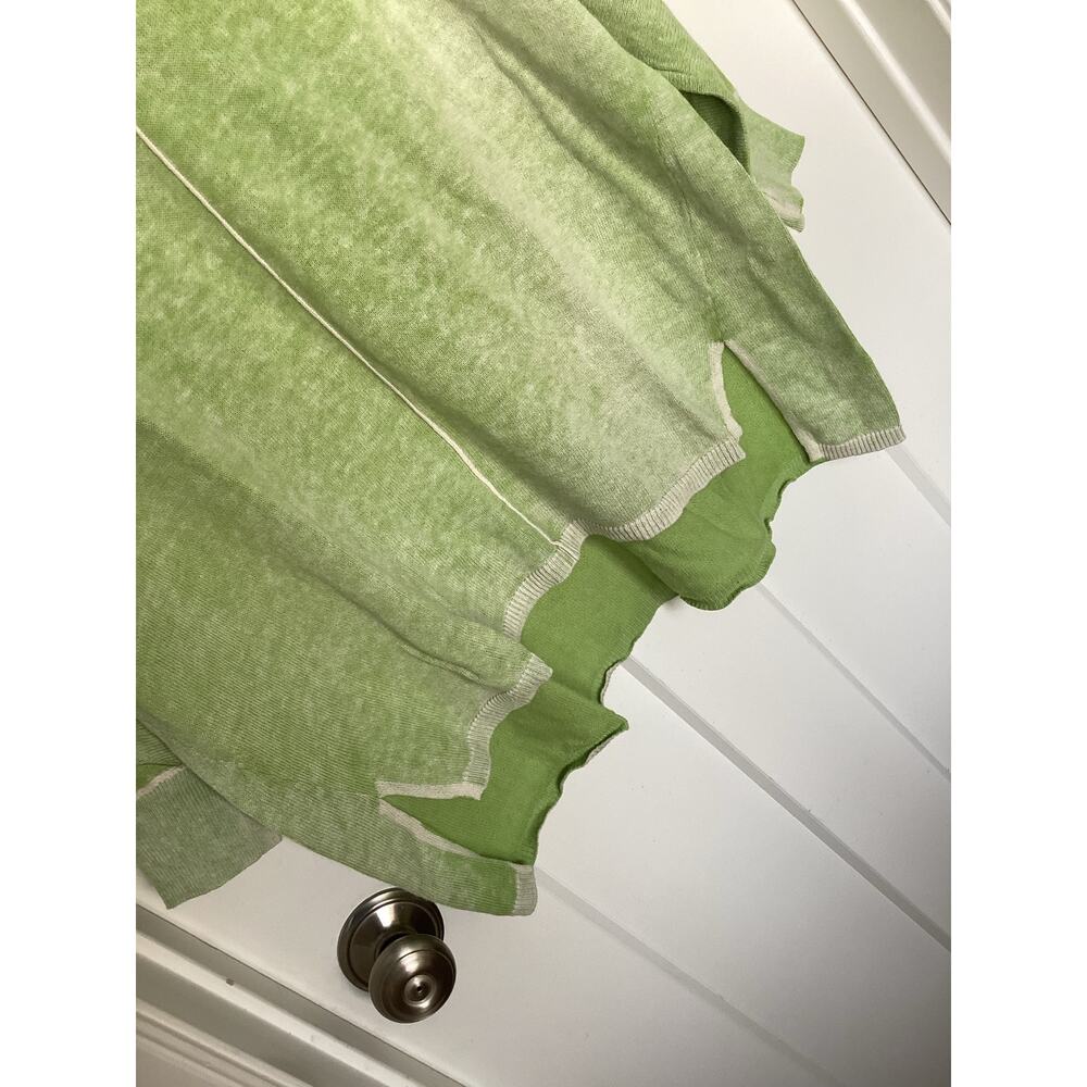 Sundance V-neck knit 3/4 sleeve‎ top green distressing color size large cotton - Picture 3 of 8
